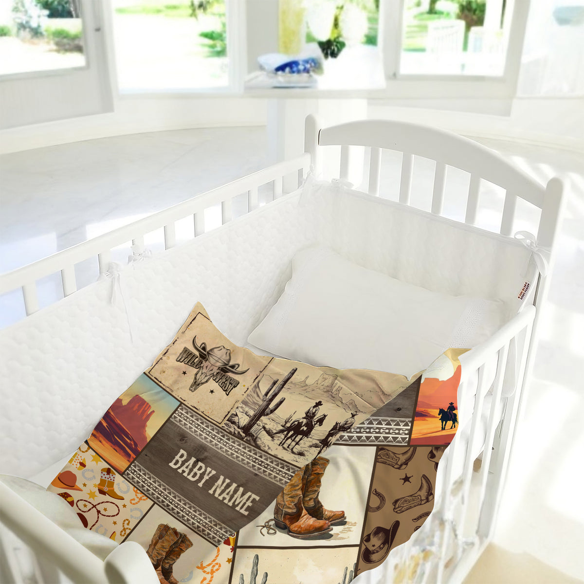 Personalized Baby Blankets for Boys, Fleece Blanket for Girl, Western Nursery Decorations, For Family Friends