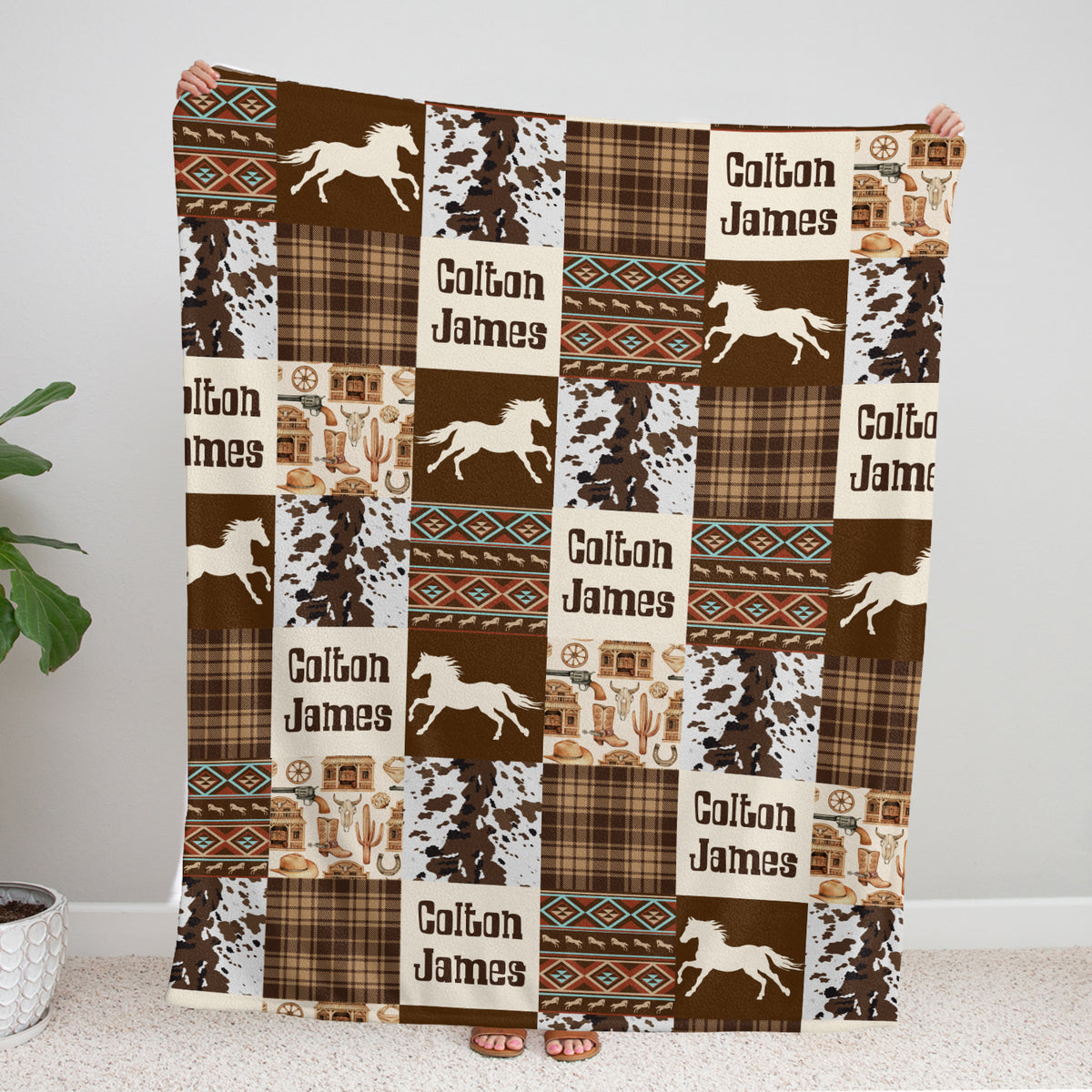 Personalized Baby Blankets for Boys & Girls - Custom Cow Prints Fleece Blankets for Infant Newborn Son & Daughter