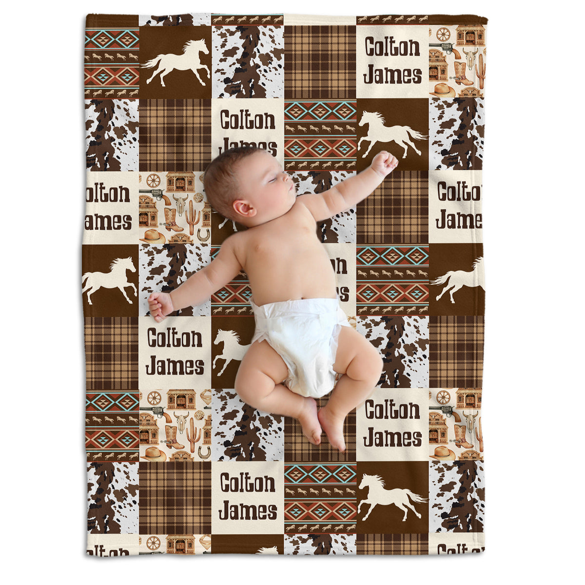 Personalized Baby Blankets for Boys & Girls - Custom Cow Prints Fleece Blankets for Infant Newborn Son & Daughter