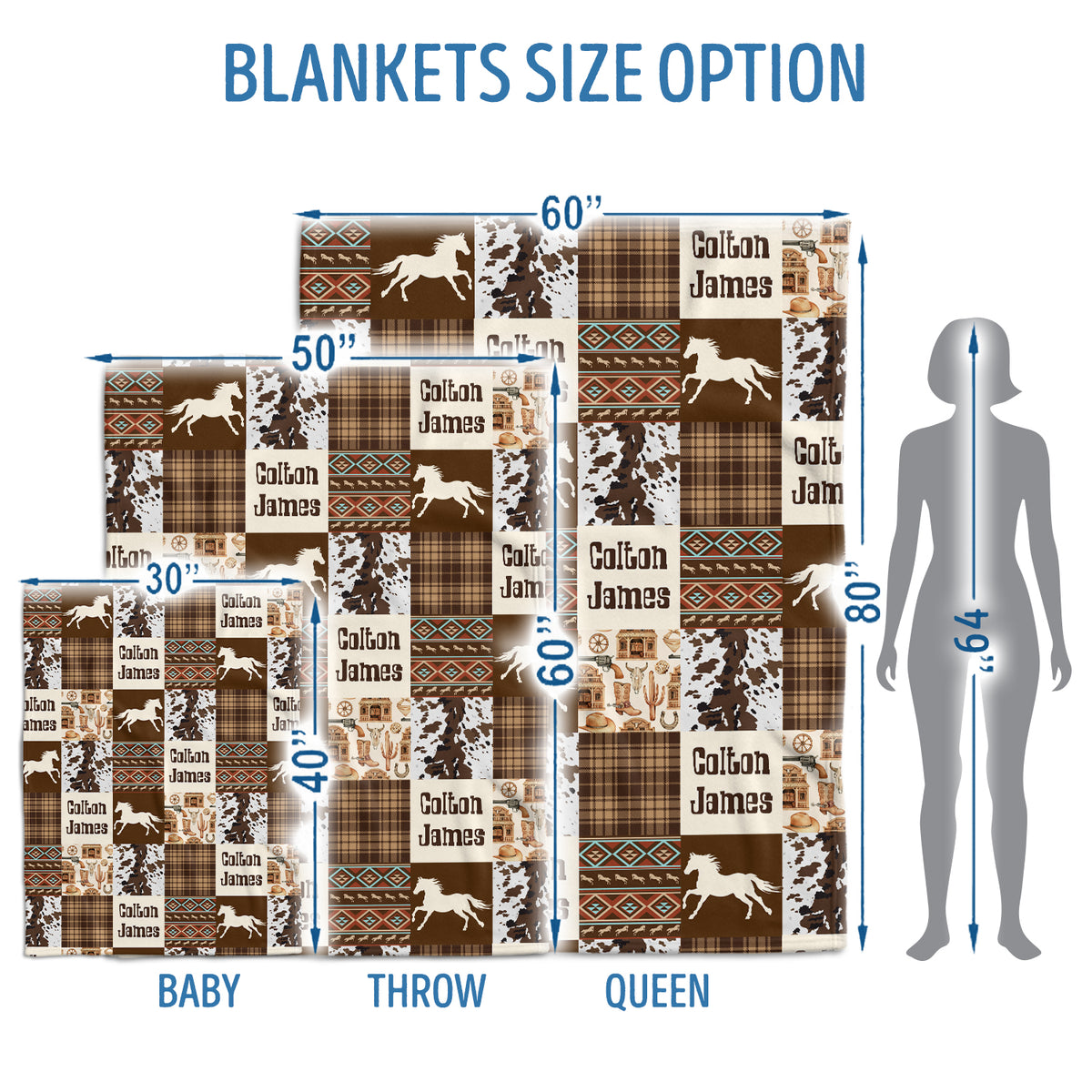 Personalized Baby Blankets for Boys & Girls - Custom Cow Prints Fleece Blankets for Infant Newborn Son & Daughter