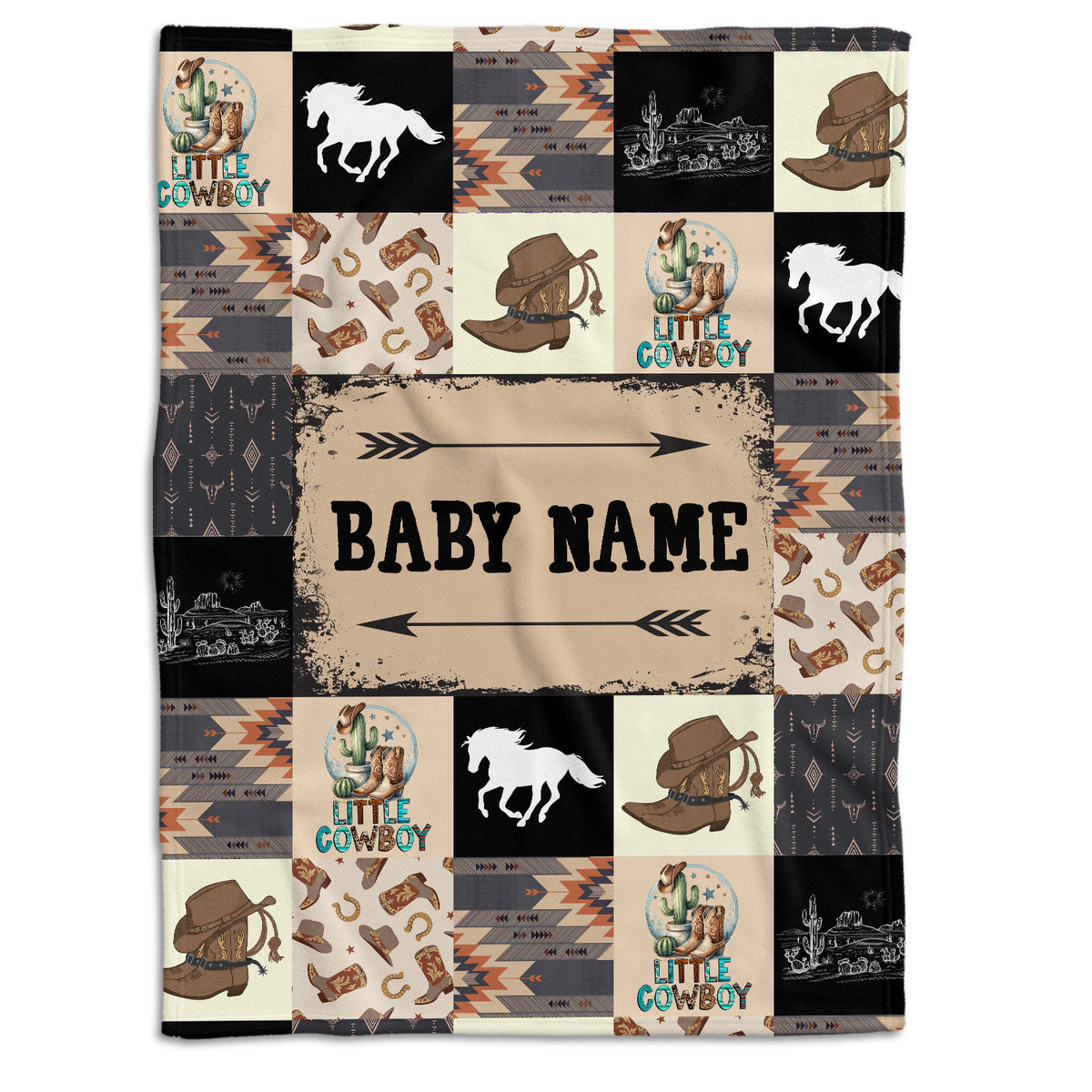 Personalized Baby Blankets for Boys Girls, Western Nursery Decorations, For Family Friends
