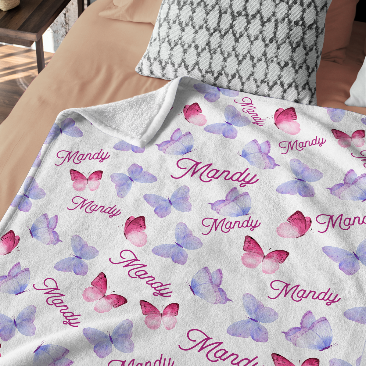Personalized Baby Blankets for Girls - Custom Name Initials, Soft Plush Swaddle for Newborn Infant Daughter