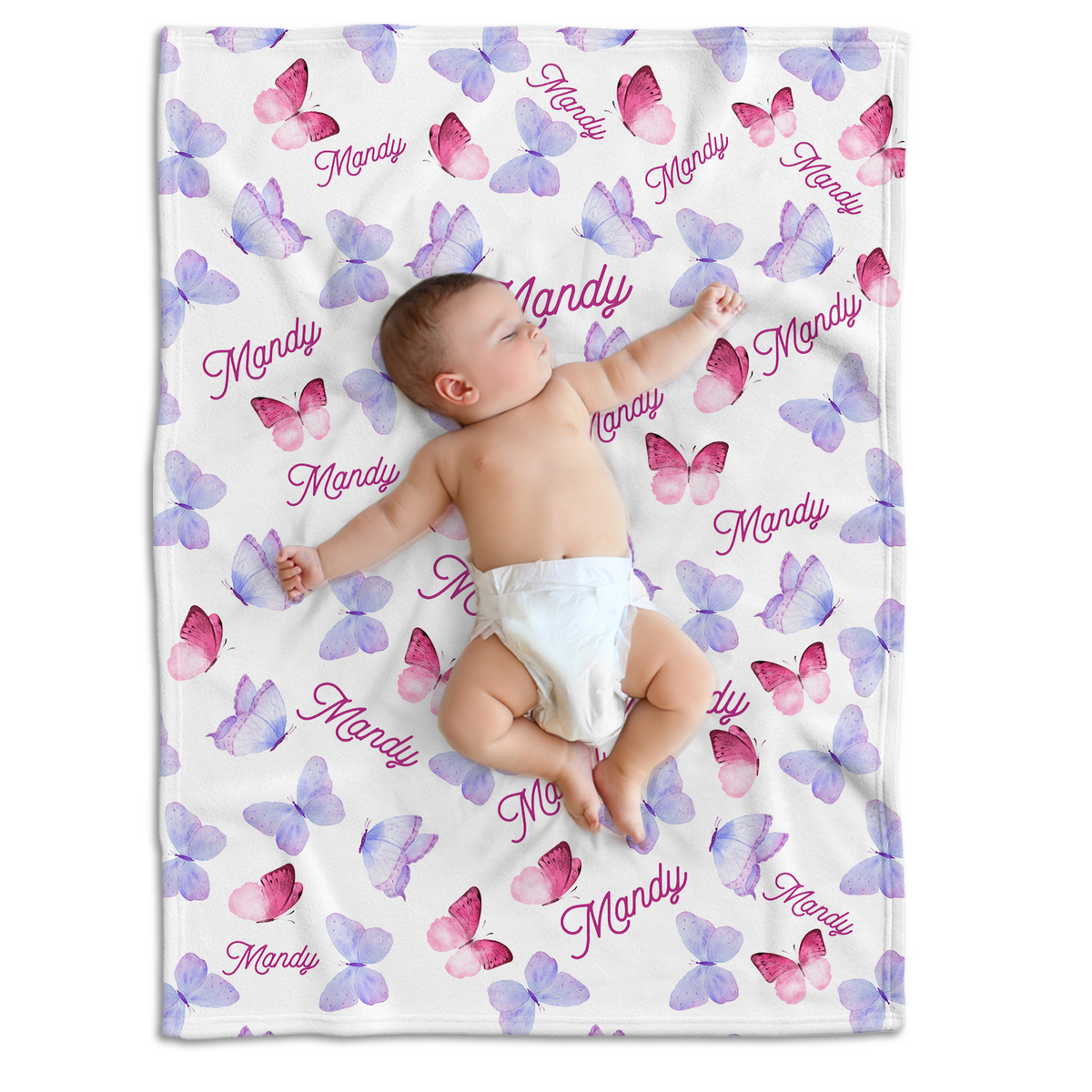 Personalized Baby Blankets for Girls - Custom Name Initials, Soft Plush Swaddle for Newborn Infant Daughter