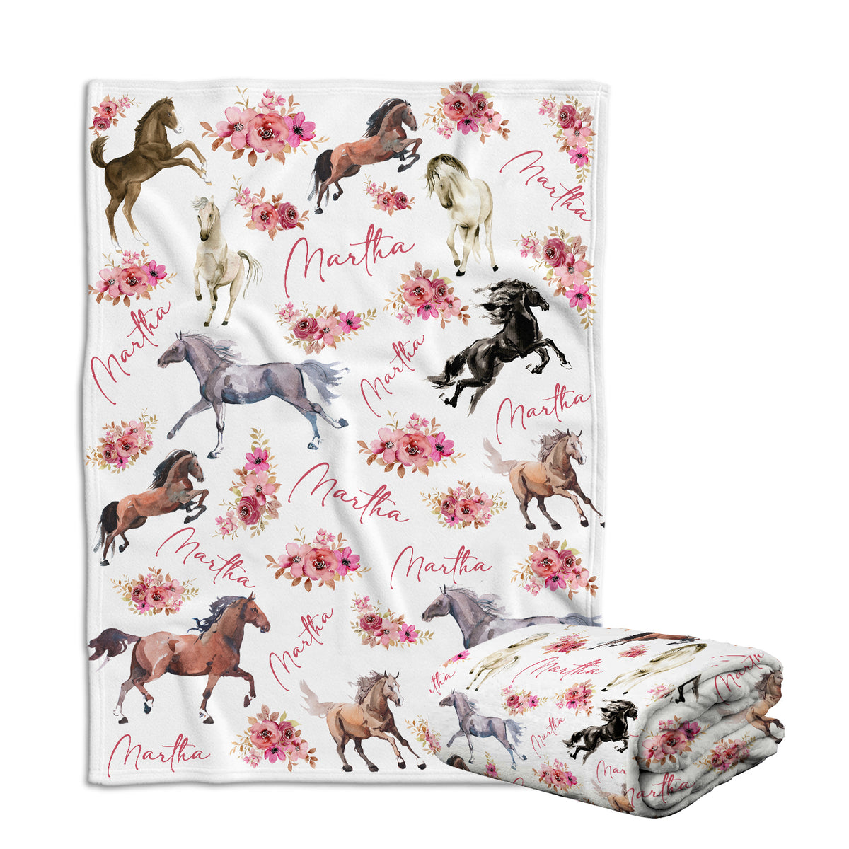 Personalized Baby Blankets for Girls - Custom Swaddle Blankets with Flowers for Newborn Infant Daughter or Granddaughter