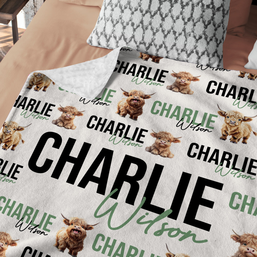 Personalized Baby Blankets with Name, 3 Sizes Plush Blanket for Infant Newborn Toddlers, Gift For Baby