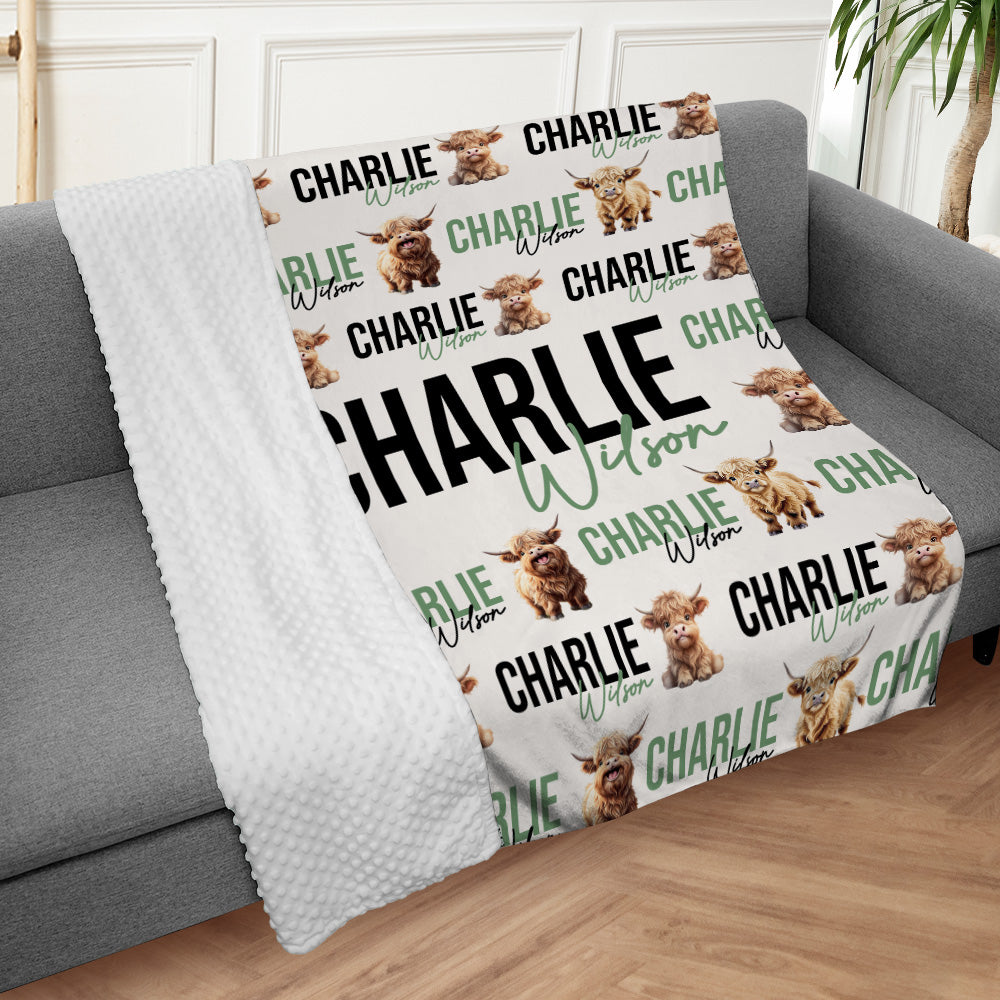 Personalized Baby Blankets with Name, 3 Sizes Plush Blanket for Infant Newborn Toddlers, Gift For Baby