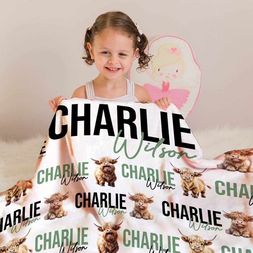 Personalized Baby Blankets with Name, 3 Sizes Plush Blanket for Infant Newborn Toddlers, Gift For Baby