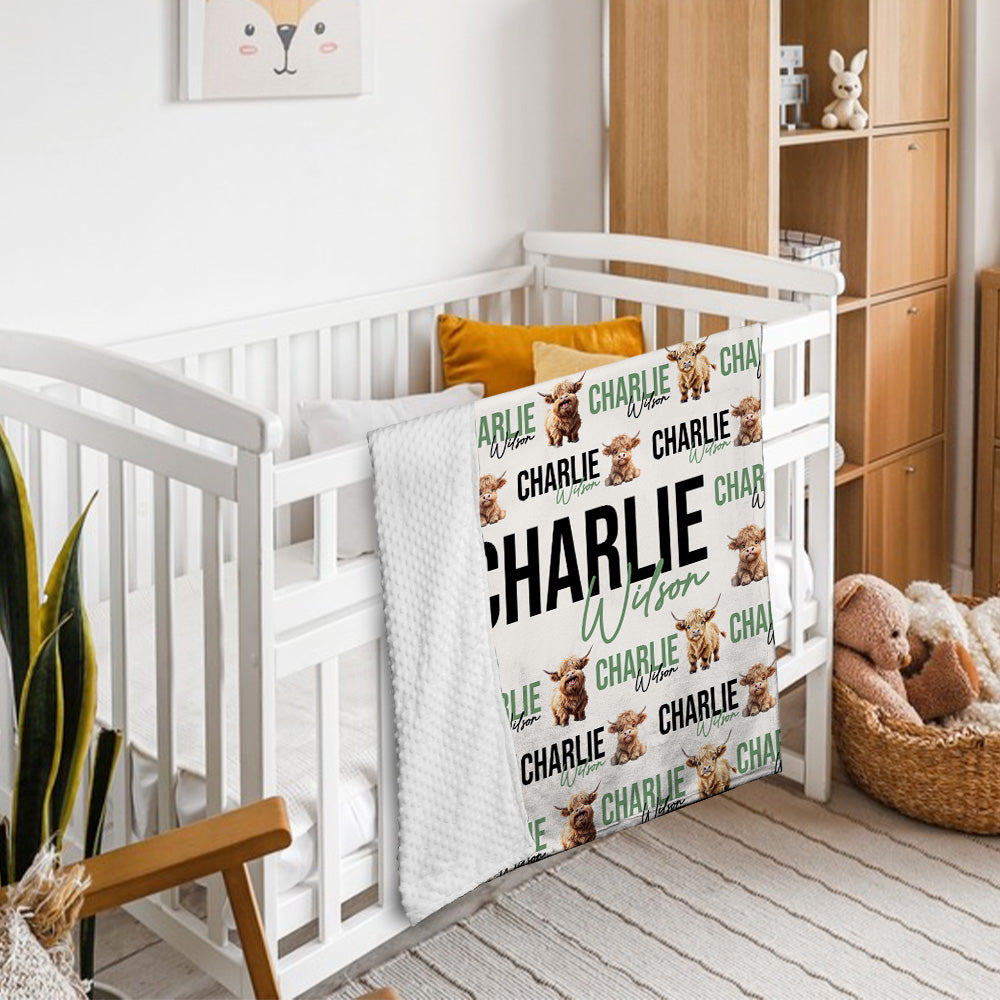 Personalized Baby Blankets with Name, 3 Sizes Plush Blanket for Infant Newborn Toddlers, Gift For Baby