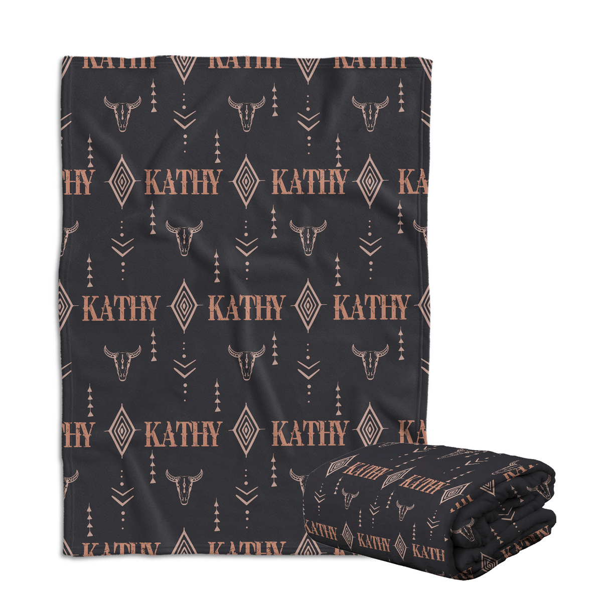 Personalized Baby Cowboy Pattern Blankets for Girls Boys, Baby Stuff, Custom Baby Blankets Name Fleece Blankets for Newborn Infant Son Daughter
