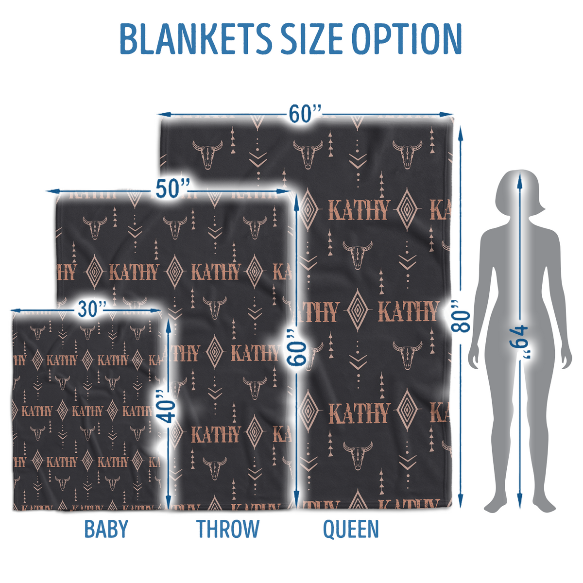 Personalized Baby Cowboy Pattern Blankets for Girls Boys, Baby Stuff, Custom Baby Blankets Name Fleece Blankets for Newborn Infant Son Daughter