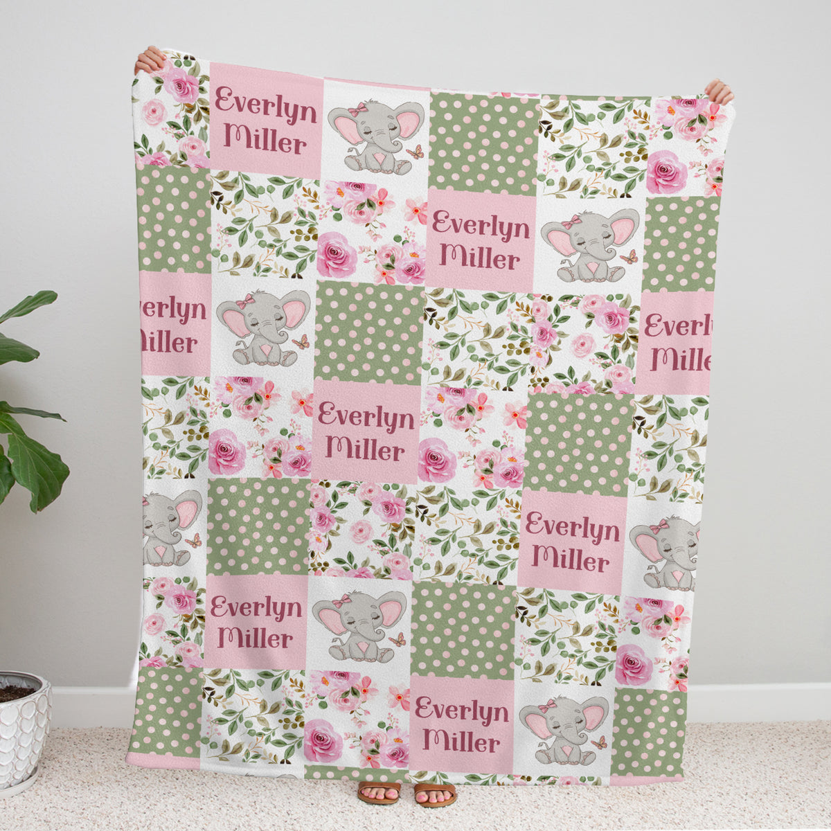 Personalized Baby Name Blankets for Girls, Blanket for Toddler Baby Nursery Bed Blanket Stroller Crib Shower Gifts, Super Soft Plush Fleece