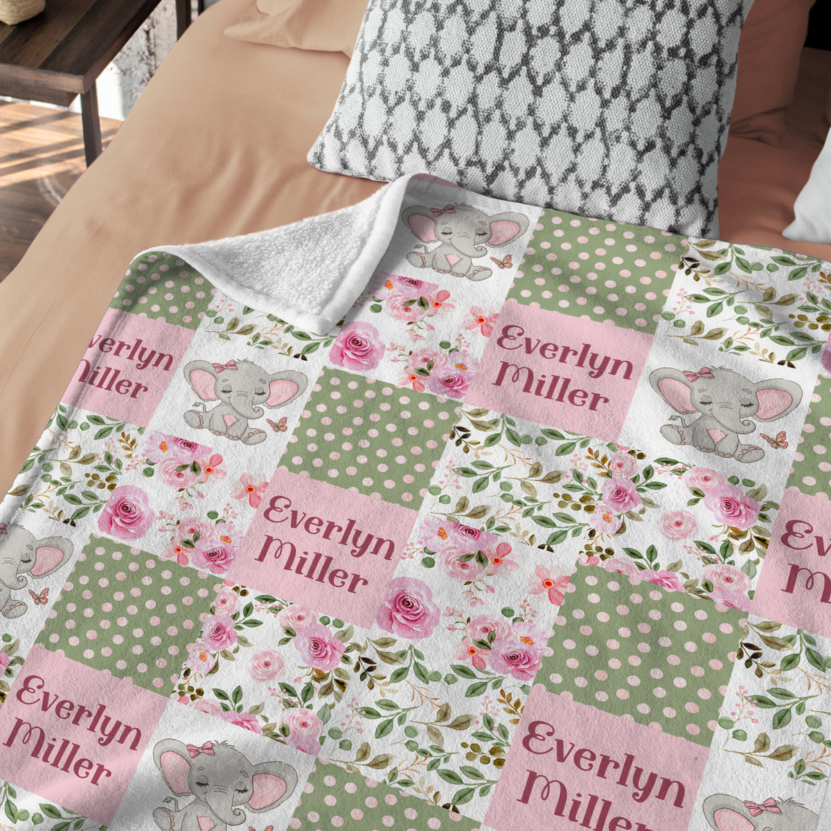 Personalized Baby Name Blankets for Girls, Blanket for Toddler Baby Nursery Bed Blanket Stroller Crib Shower Gifts, Super Soft Plush Fleece