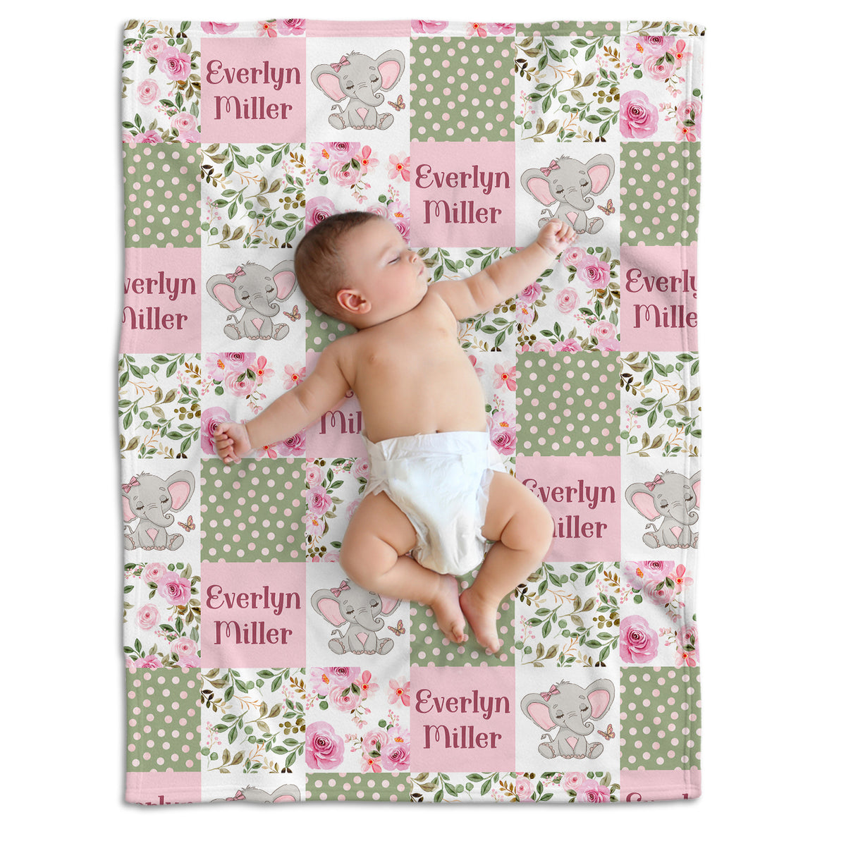 Personalized Baby Name Blankets for Girls, Blanket for Toddler Baby Nursery Bed Blanket Stroller Crib Shower Gifts, Super Soft Plush Fleece