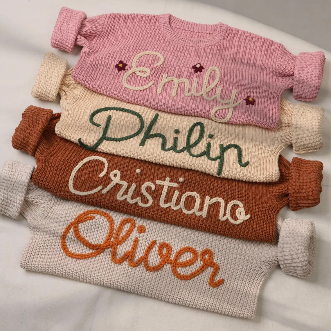 Personalized Baby Name Sweater, Embroidered Children Sweatshirt, Knit Sweater Toddler, Customized Baby Gifts