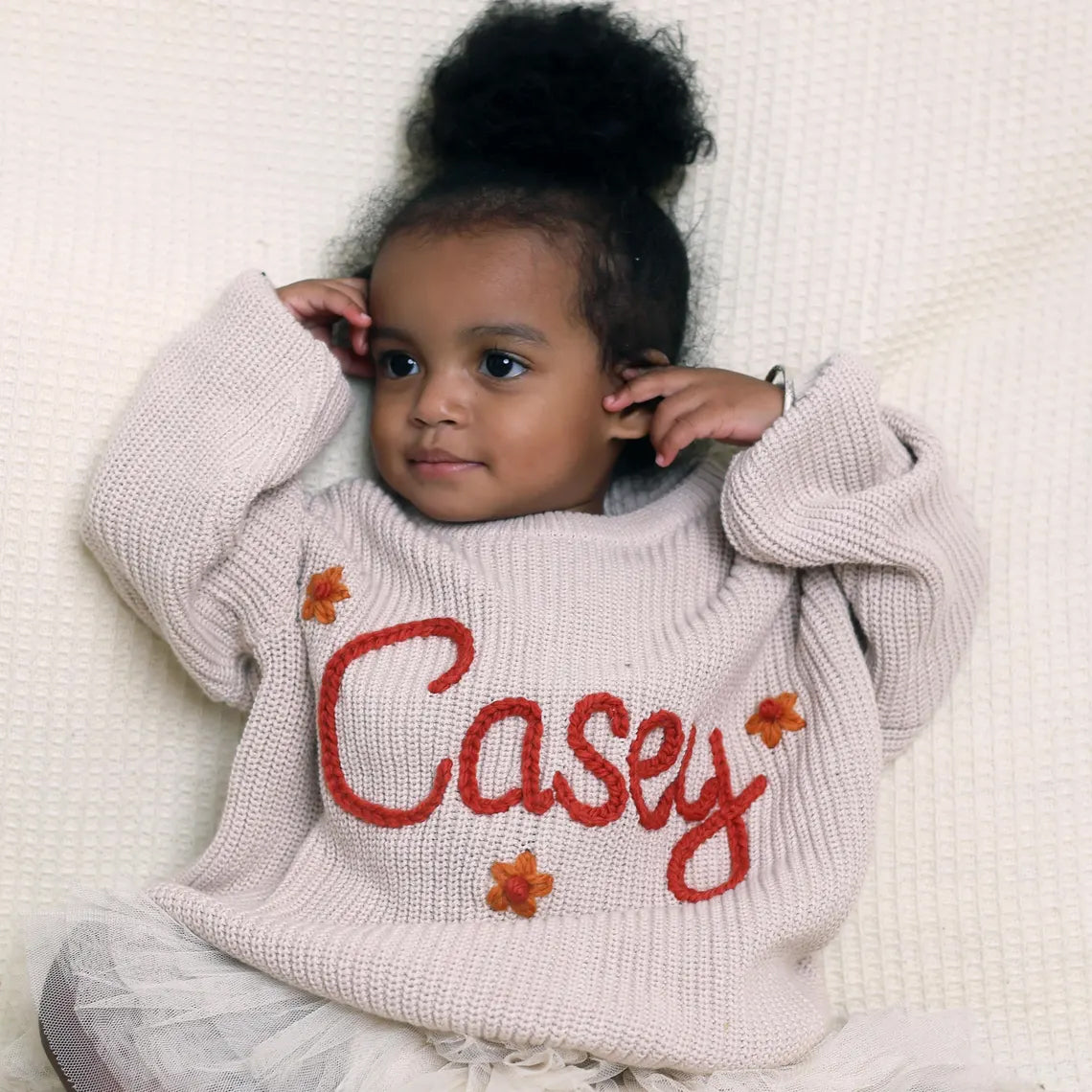 Personalized Baby Name Sweater, Embroidered Children Sweatshirt, Knit Sweater Toddler, Customized Baby Gifts