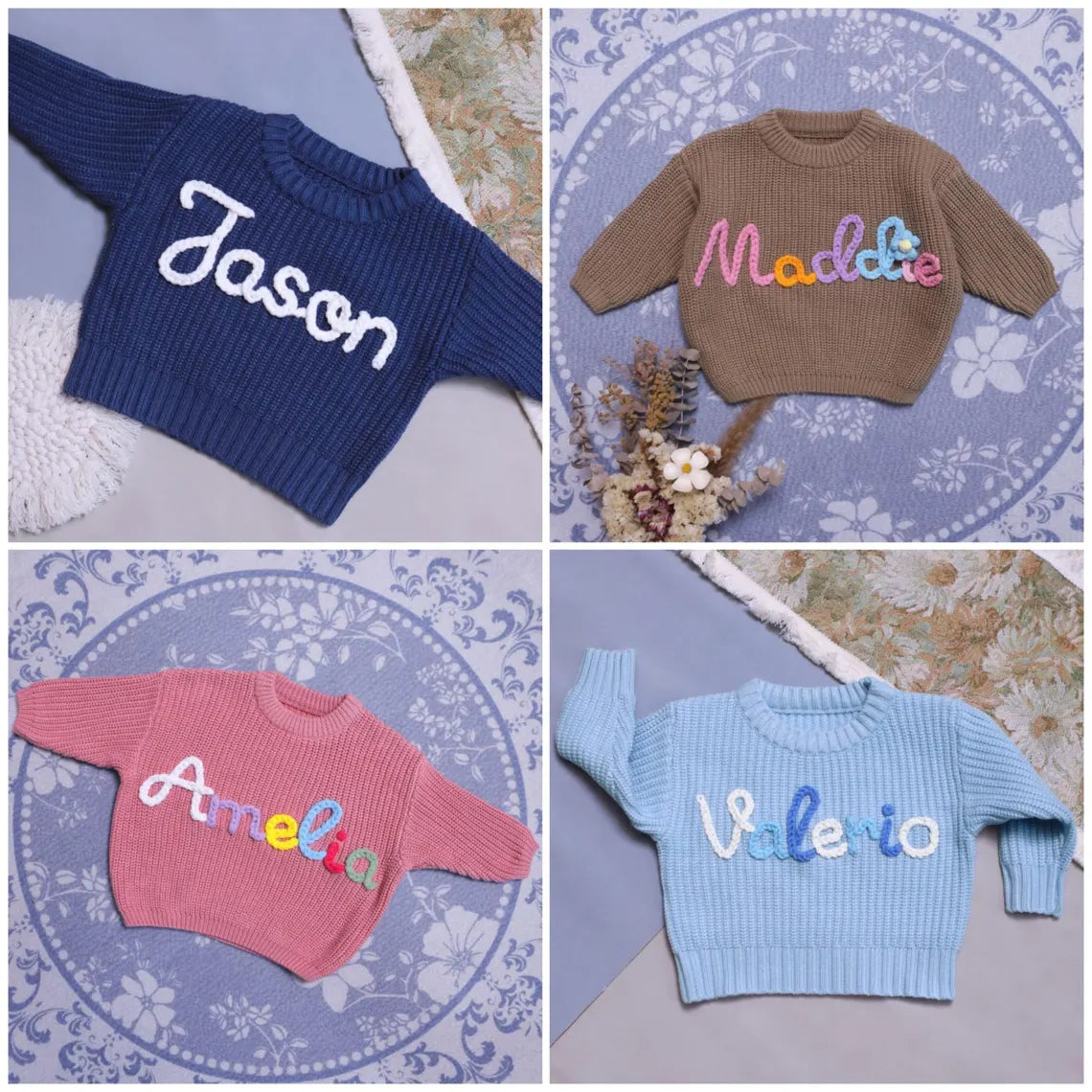 Personalized Baby Name Sweater, Newborn Sweater with Name, Hand-Embroidered Sweater, Birthday Gift for Baby, Baby Gift