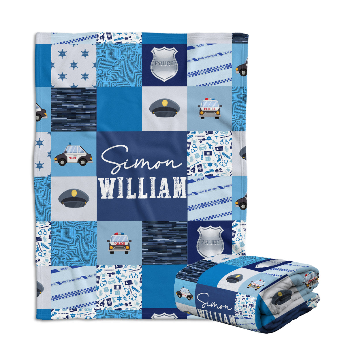 Personalized Baby Police Blankets, Custom Baby Blankets Name, Swaddle Blanket for Girls, Plush Blankets for Baby Girl Boy Daughter Son Toddlers Kids