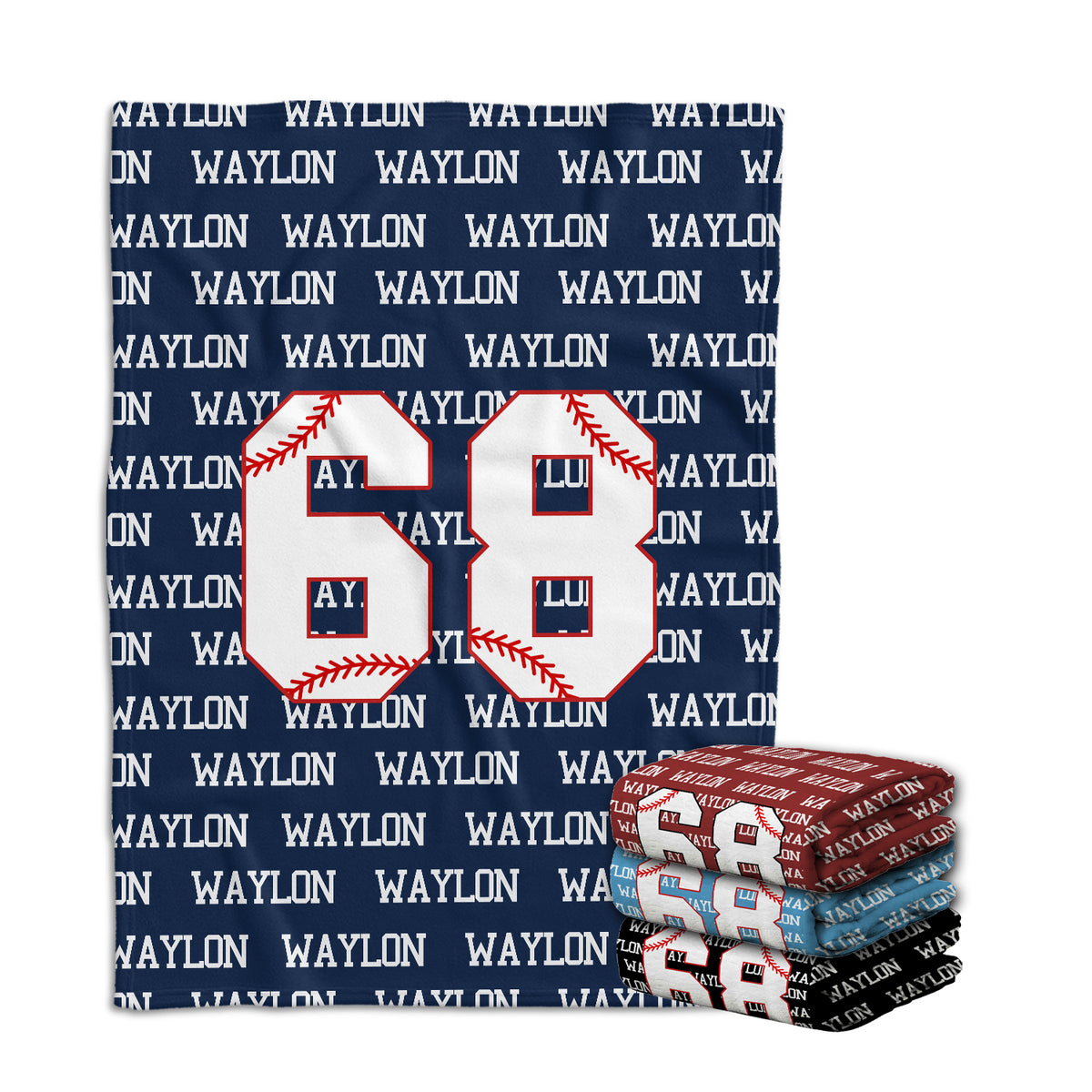 Personalized Baseball Baby Blanket With Name - Custom Swaddle for Boys, Girls, Newborns, Toddlers, Kids - Plush Blanket for Daughter, Son