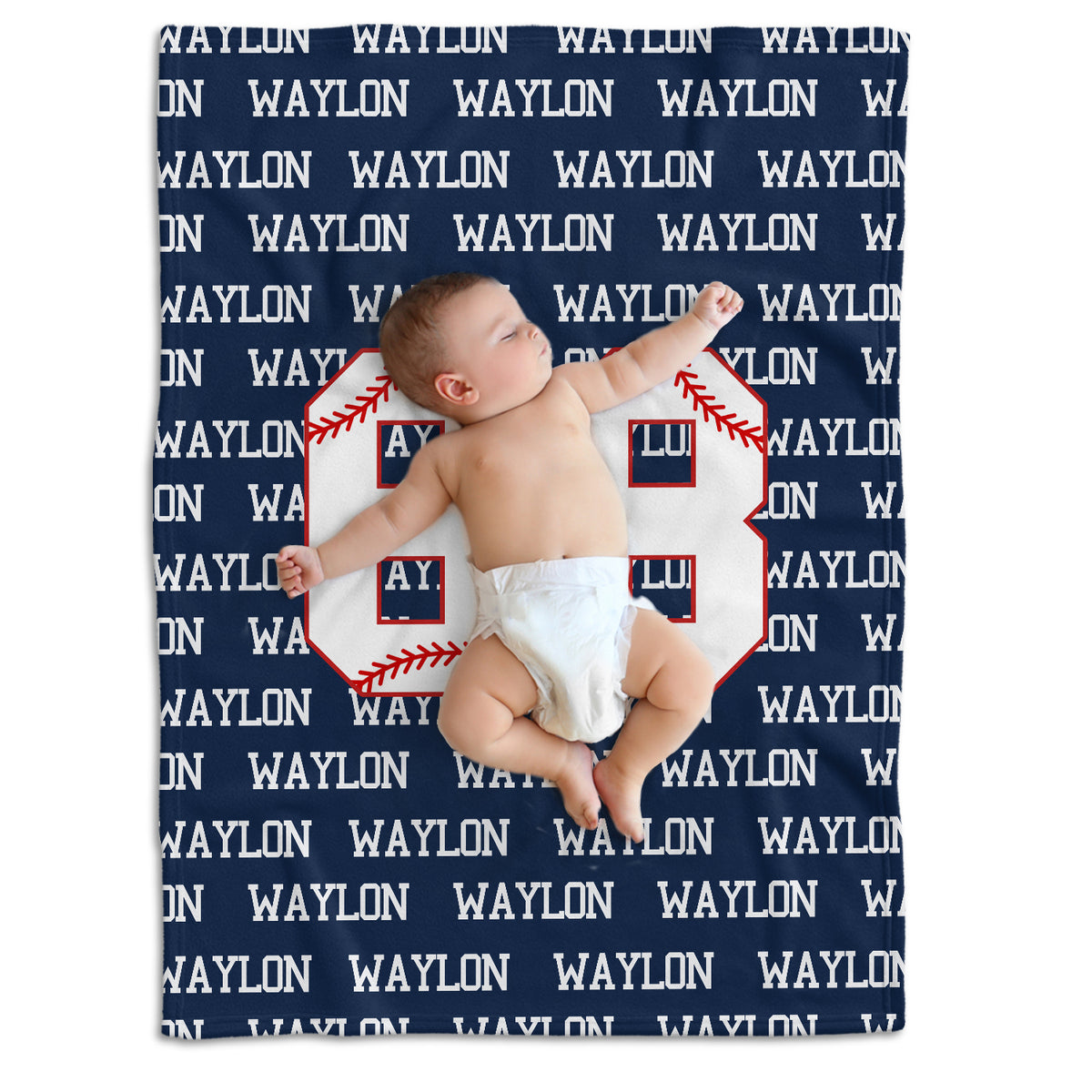 Personalized Baseball Baby Blanket With Name - Custom Swaddle for Boys, Girls, Newborns, Toddlers, Kids - Plush Blanket for Daughter, Son
