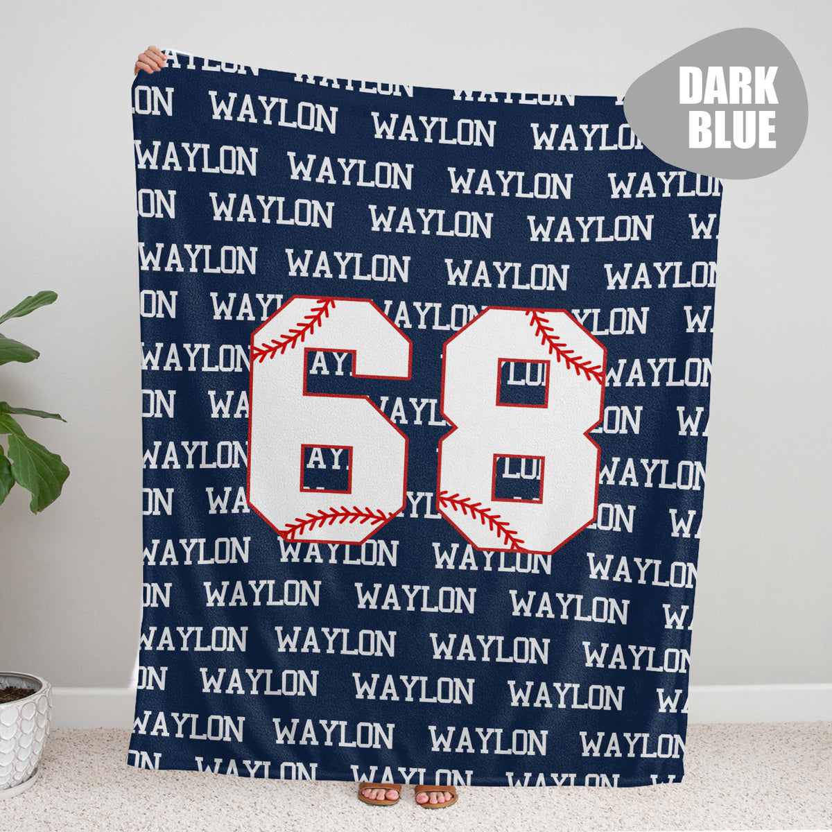 Personalized Baseball Baby Blanket With Name - Custom Swaddle for Boys, Girls, Newborns, Toddlers, Kids - Plush Blanket for Daughter, Son