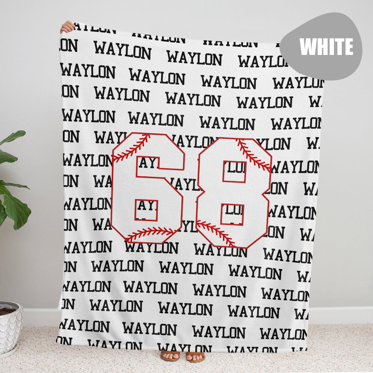 Personalized Baseball Baby Blanket With Name - Custom Swaddle for Boys, Girls, Newborns, Toddlers, Kids - Plush Blanket for Daughter, Son