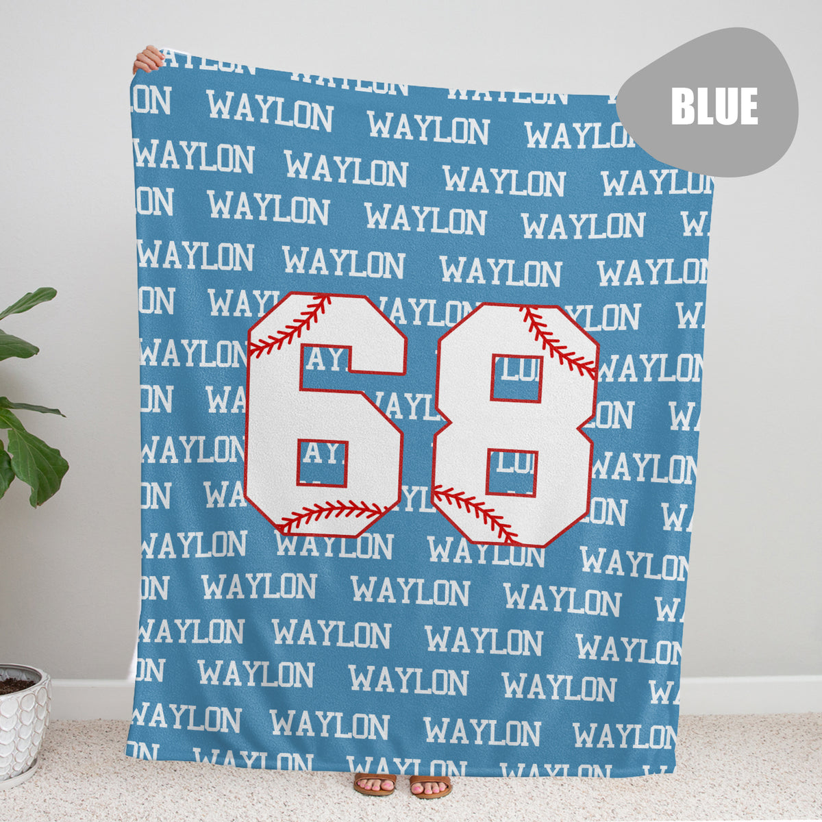 Personalized Baseball Baby Blanket With Name - Custom Swaddle for Boys, Girls, Newborns, Toddlers, Kids - Plush Blanket for Daughter, Son