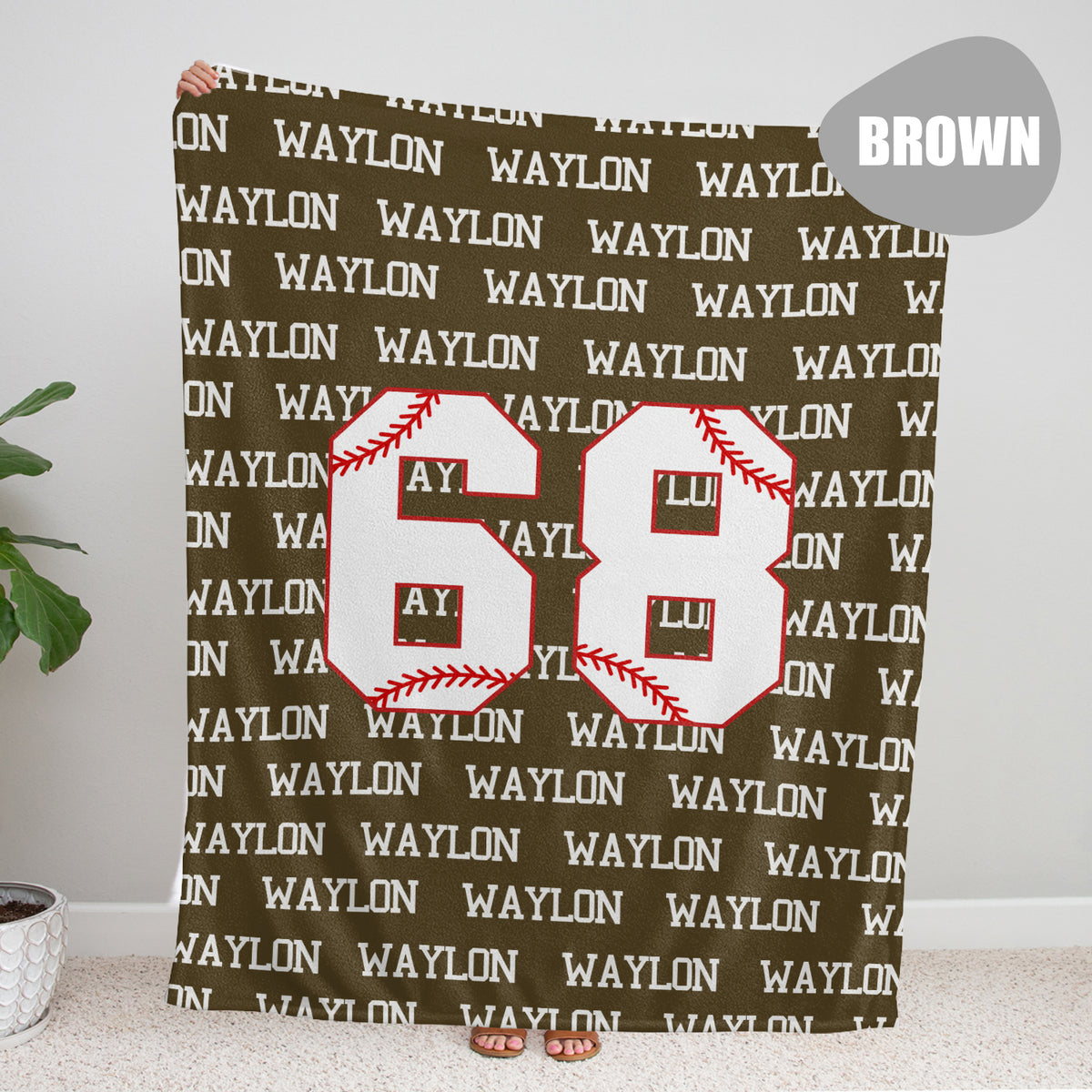 Personalized Baseball Baby Blanket With Name - Custom Swaddle for Boys, Girls, Newborns, Toddlers, Kids - Plush Blanket for Daughter, Son