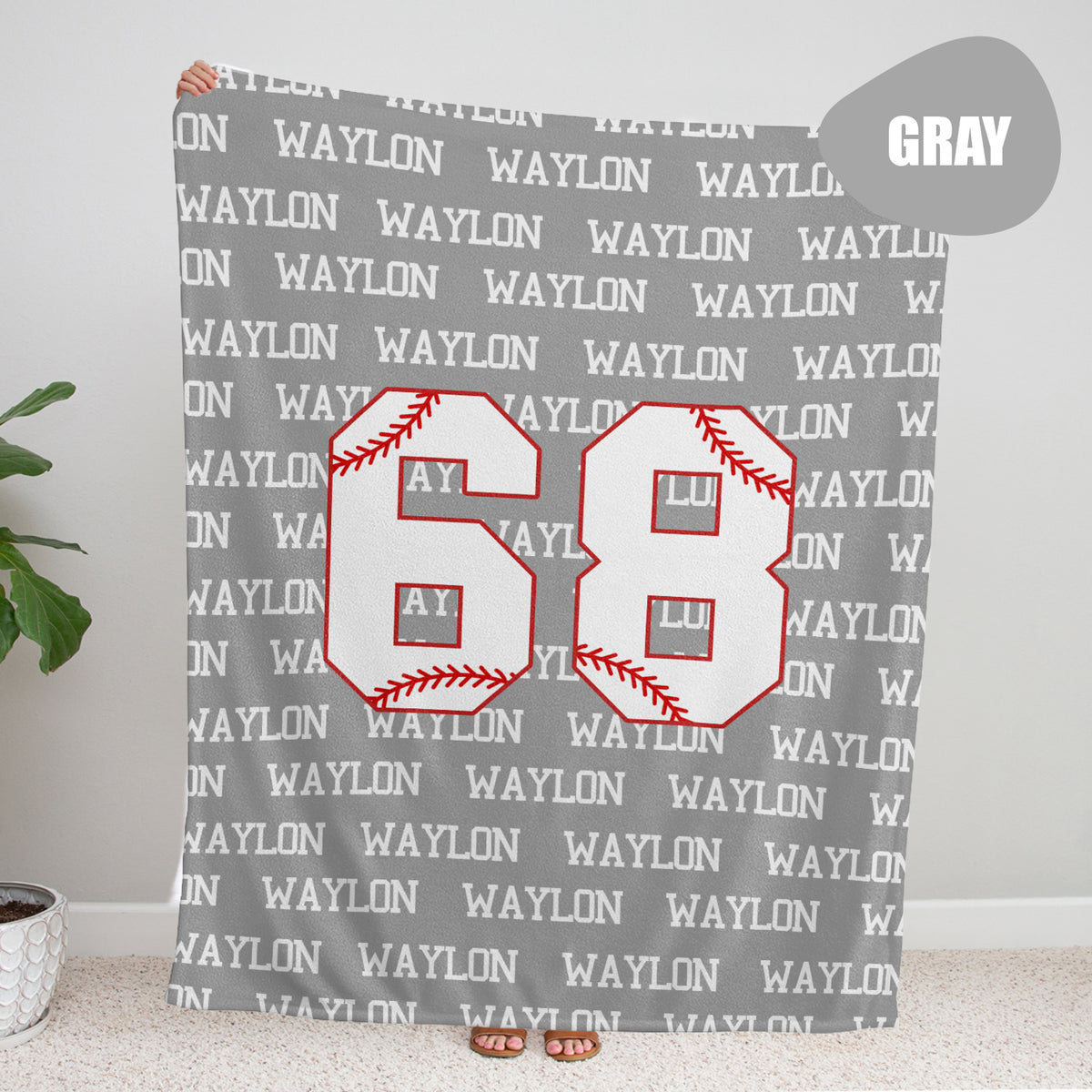 Personalized Baseball Baby Blanket With Name - Custom Swaddle for Boys, Girls, Newborns, Toddlers, Kids - Plush Blanket for Daughter, Son