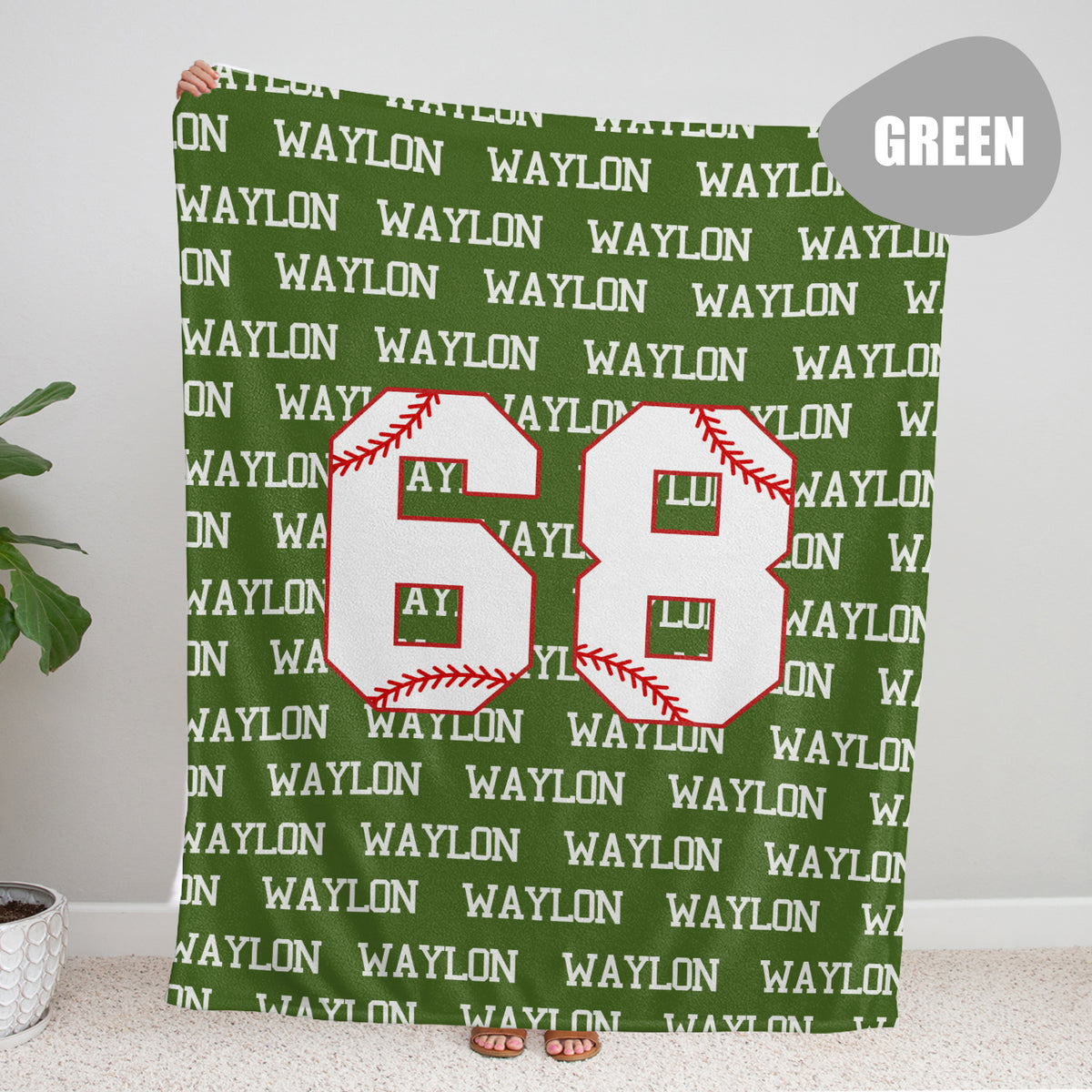 Personalized Baseball Baby Blanket With Name - Custom Swaddle for Boys, Girls, Newborns, Toddlers, Kids - Plush Blanket for Daughter, Son