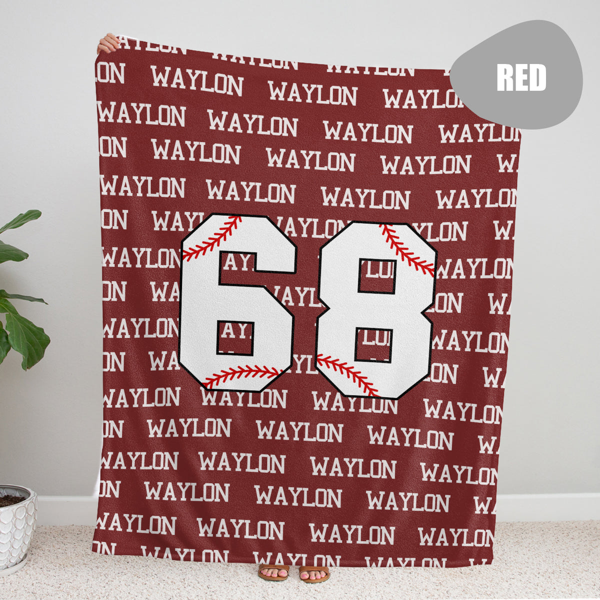 Personalized Baseball Baby Blanket With Name - Custom Swaddle for Boys, Girls, Newborns, Toddlers, Kids - Plush Blanket for Daughter, Son