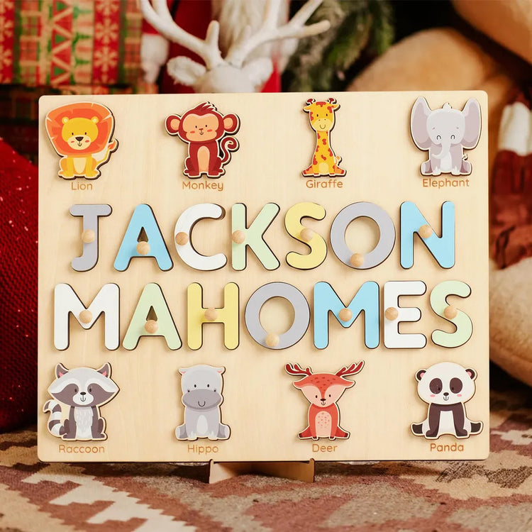 Personalized Busy Board Name Puzzle With Pegs, Baby Easter Gifts, Back To School Gift For Kids