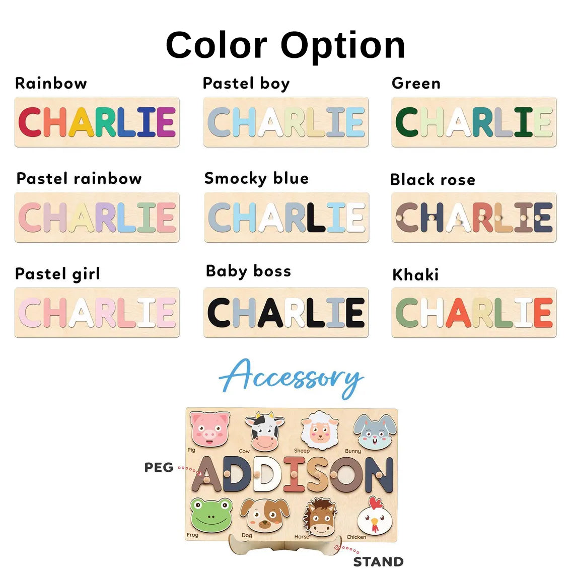 Personalized Busy Board Name Puzzle With Pegs, Baby Easter Gifts, Back To School Gift For Kids