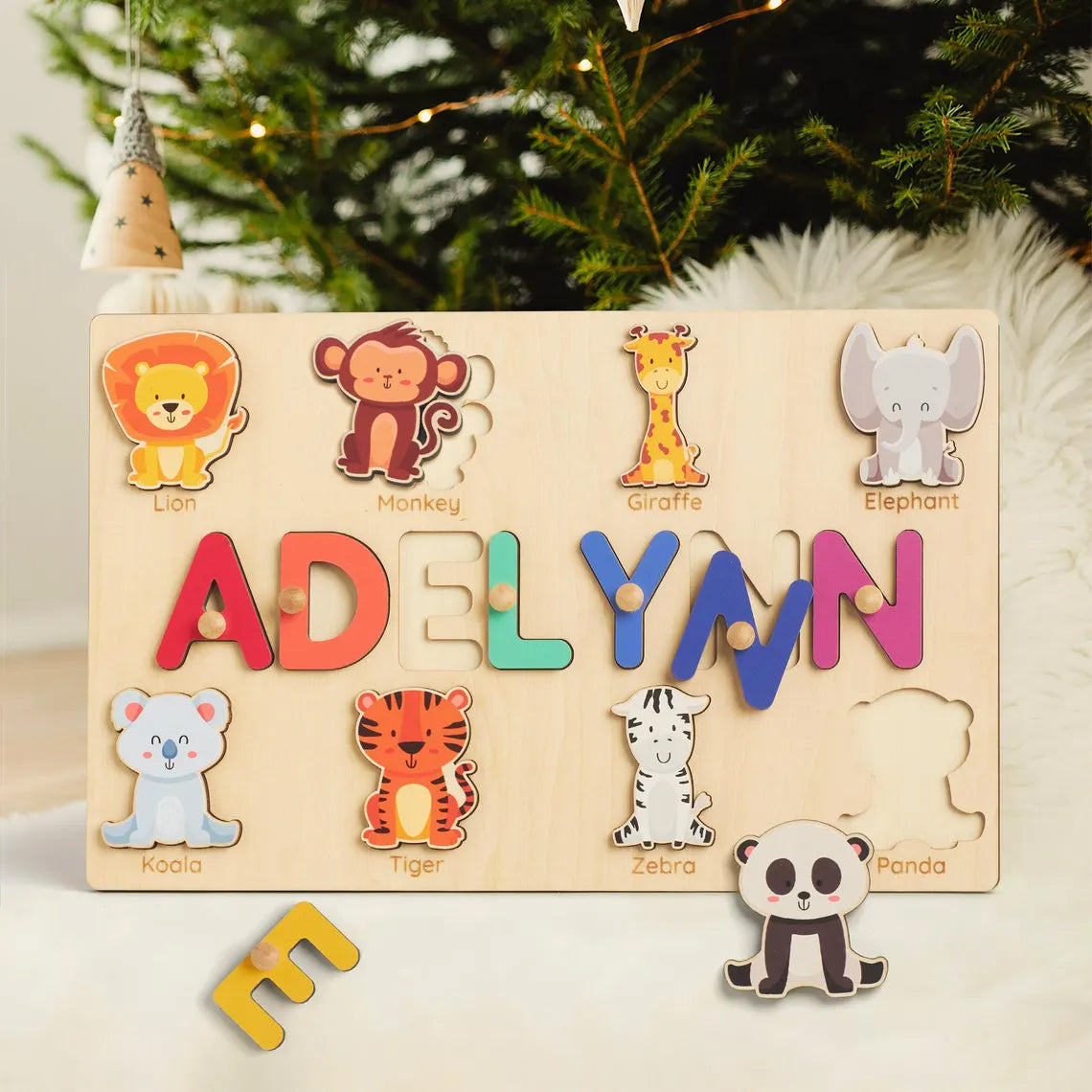 Personalized Busy Board Name Puzzle With Pegs, Baby Easter Gifts, Back To School Gift For Kids