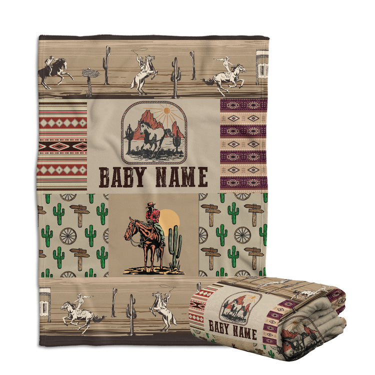 Personalized Cactus Baby Blankets for Boys Girls, Baby Boy Stuff, Custom Baby Blankets Name Fleece Blankets for Infant Newborn Son Daughter