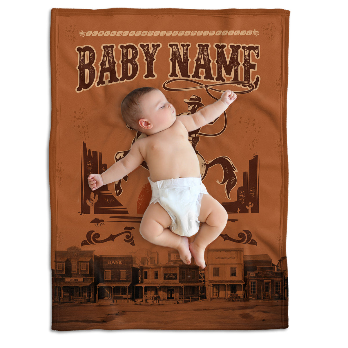 Personalized Country Baby Blankets for Boys & Girls - Custom Fleece Blankets for Infant Newborn Son or Daughter