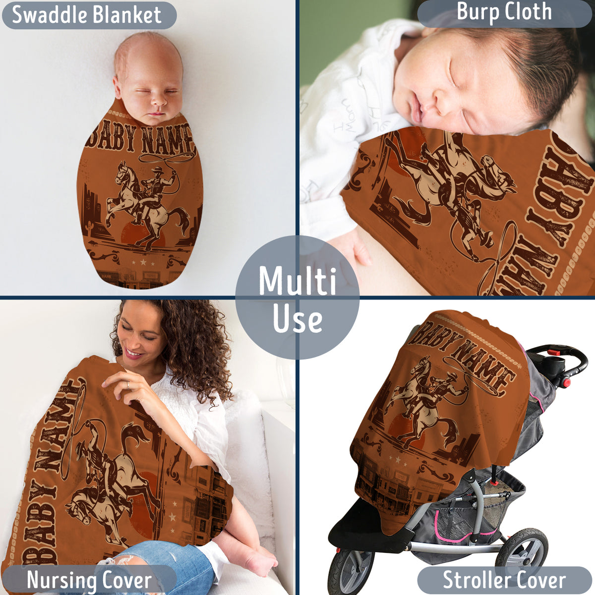 Personalized Country Baby Blankets for Boys & Girls - Custom Fleece Blankets for Infant Newborn Son or Daughter