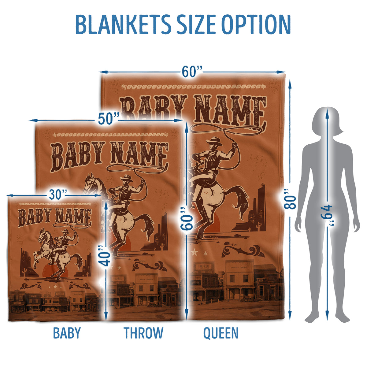 Personalized Country Baby Blankets for Boys & Girls - Custom Fleece Blankets for Infant Newborn Son or Daughter