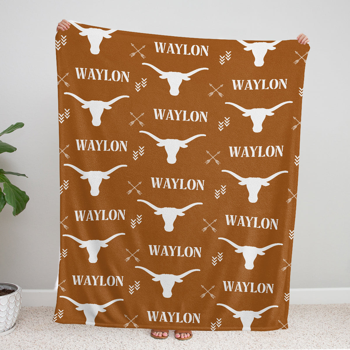 Personalized Cowboy Baby Blankets with Name, Custom Name Baby Blanket, Swaddle Baby Blanket, Great Gift For Baby