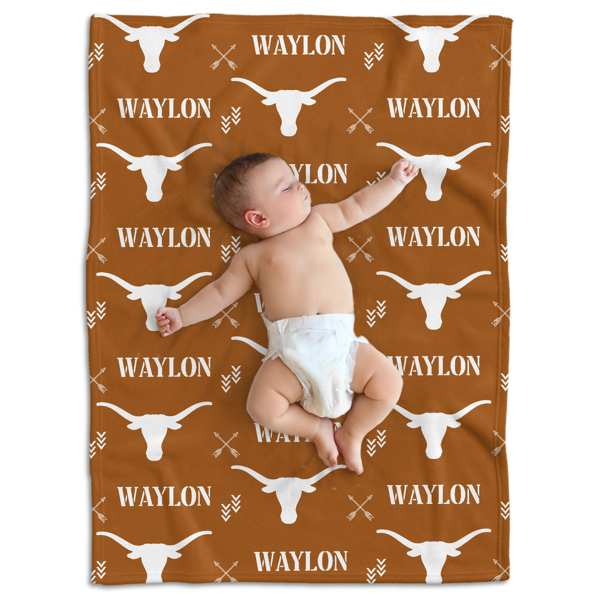 Personalized Cowboy Baby Blankets with Name, Custom Name Baby Blanket, Swaddle Baby Blanket, Great Gift For Baby