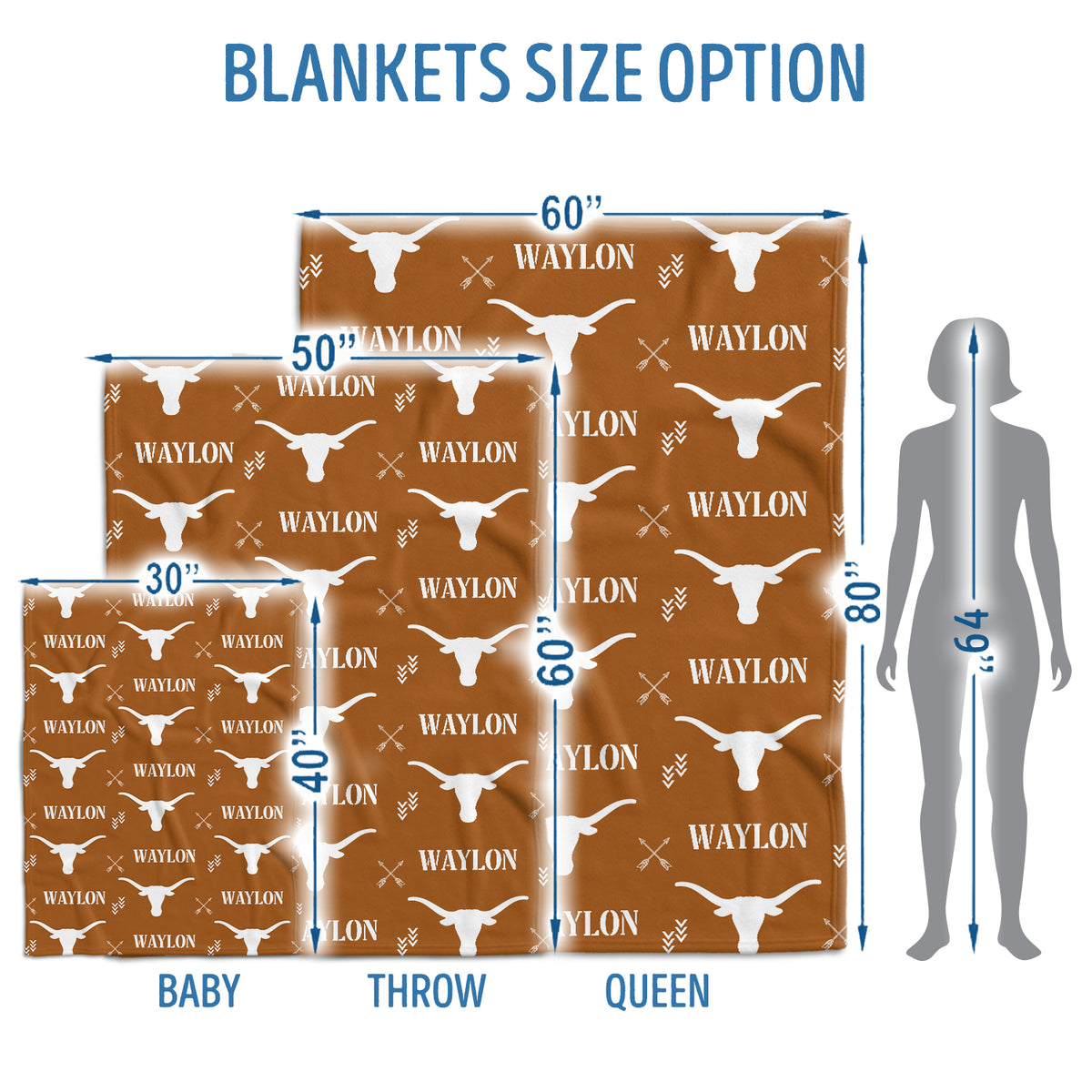 Personalized Cowboy Baby Blankets with Name, Custom Name Baby Blanket, Swaddle Baby Blanket, Great Gift For Baby