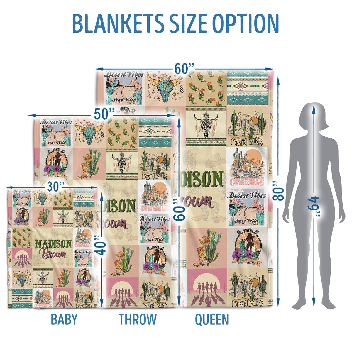 Personalized Cowgirl Baby Blankets, Pink Western Blankets for Baby Girl, Custom Baby Blankets with Name Plush Fleece Blankets for Newborn Daughter