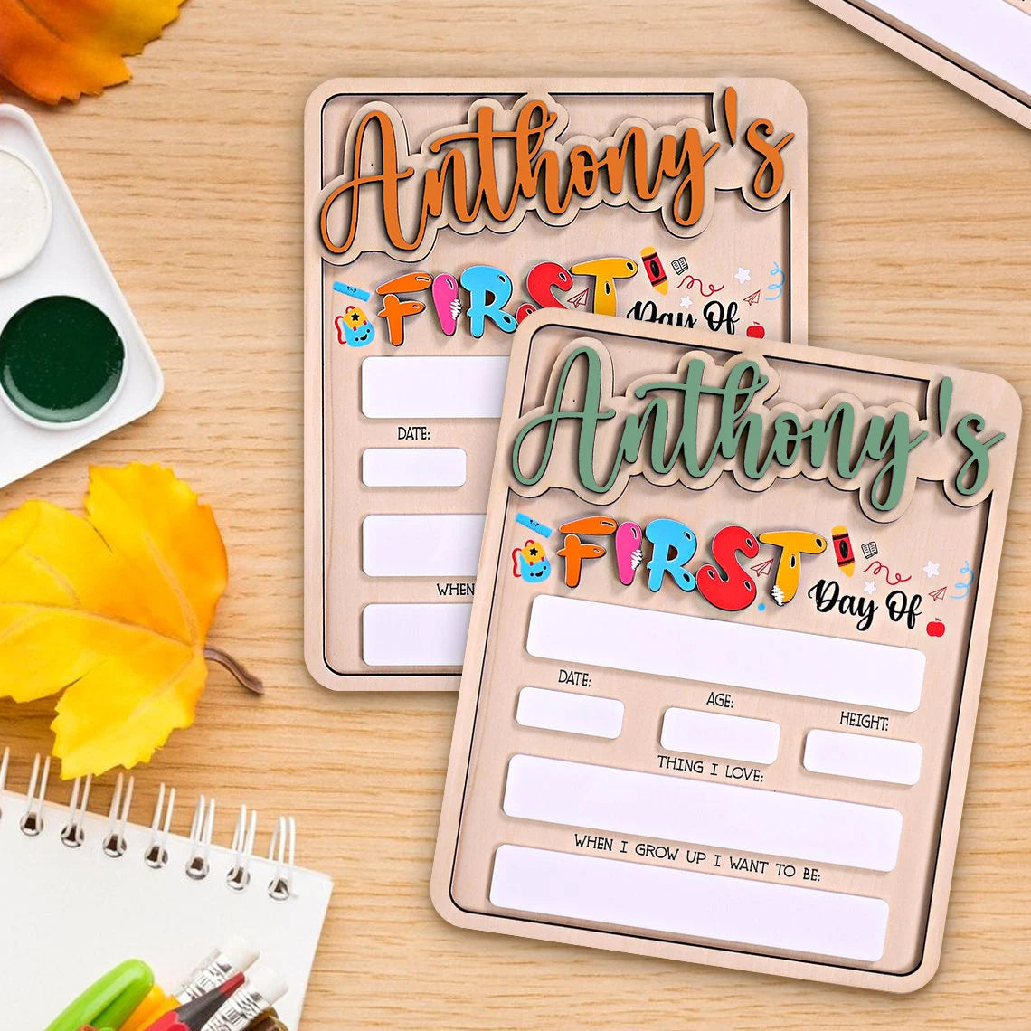 Personalized First And Last Day School Sign, Back To School Sign, Gift for Kids