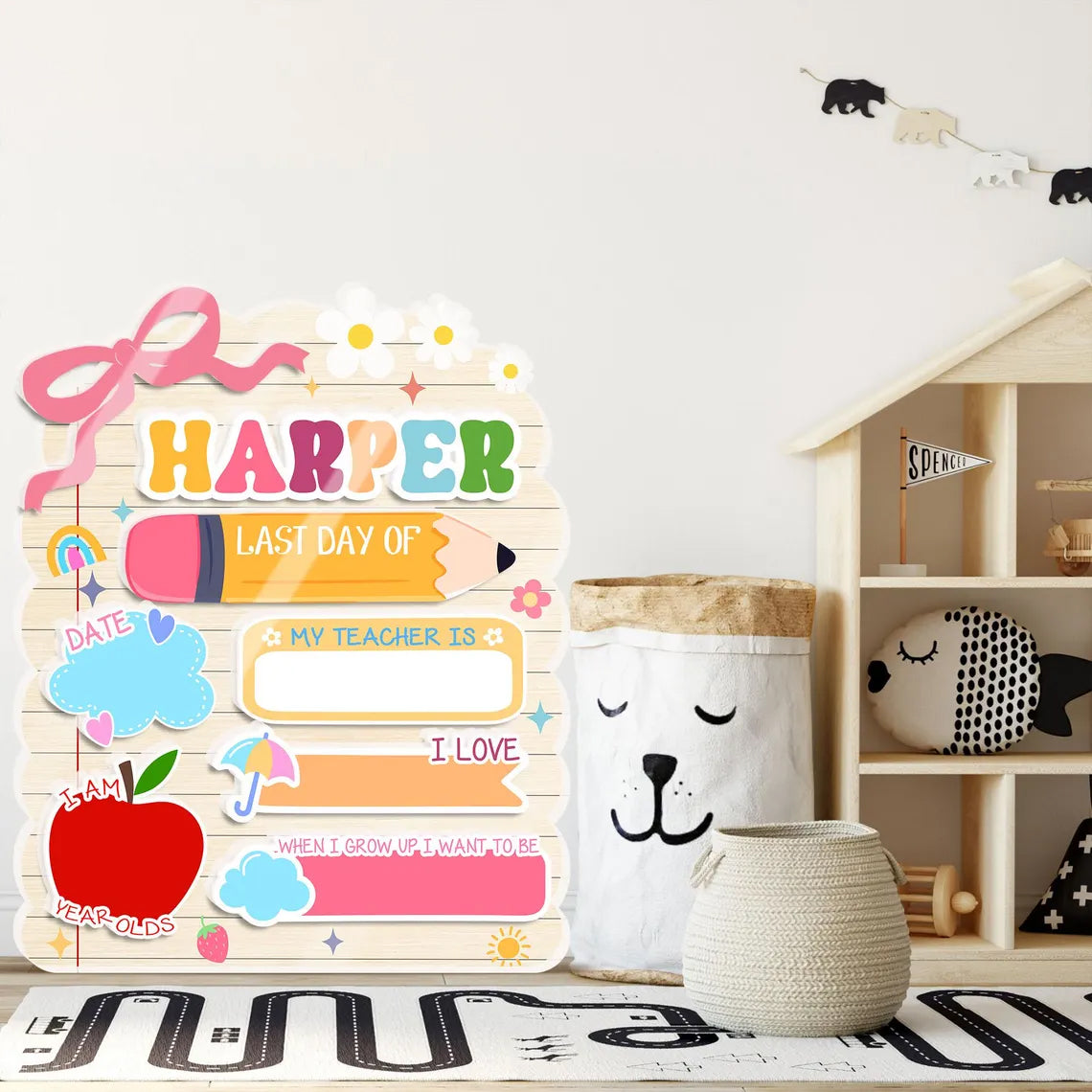 Personalized First And Last Day School Sign, Back to School Sign, Kindergarten 1st Day of School Sign, Gift For Kids