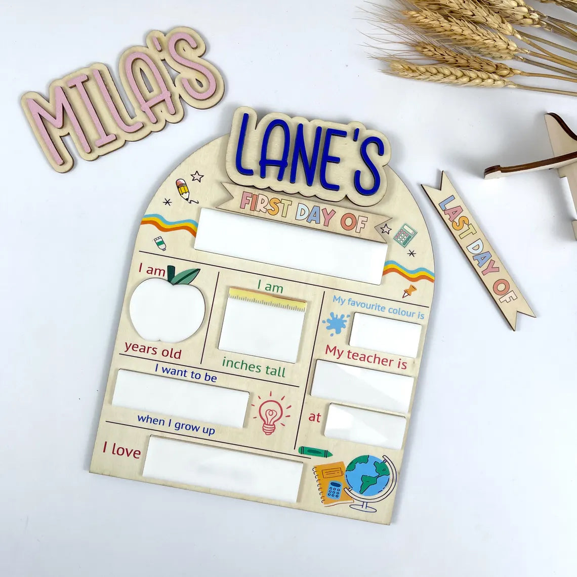 Personalized First & Last Day Of School Interchangeable Sign, Back to School Sign, Student's Gifts