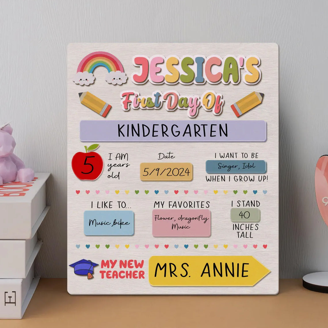 Personalized First - Last Day Of School Sign, Back to School Sign, 1st Day of School Board