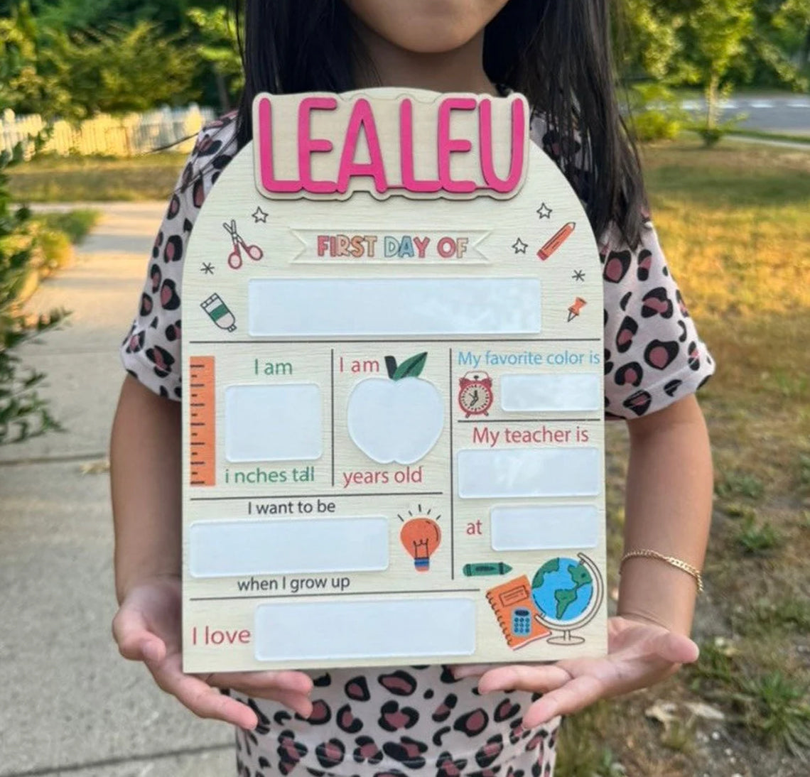 Personalized First/Last Day Of School Sign, Dry Erase First Day Of School, Photo Prop