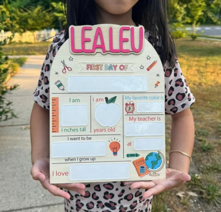 Personalized First/Last Day Of School Sign, Dry Erase First Day Of School, Photo Prop