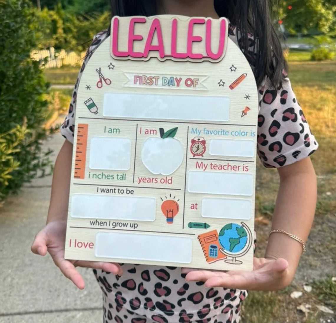 Personalized First/Last Day Of School Sign, Dry Erase First Day Of School, Photo Prop