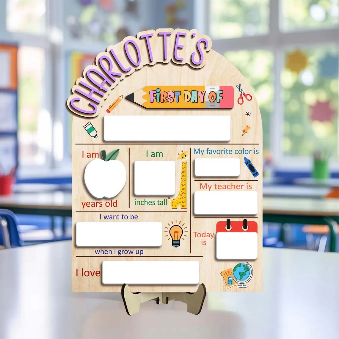 Personalized First and Last Day Of School Sign, 1st Day Of School Board, Reusable Back To School Sign