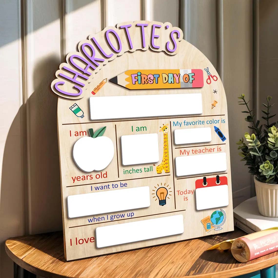 Personalized First and Last Day Of School Sign, 1st Day Of School Board, Reusable Back To School Sign